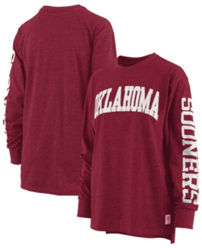 Pressbox Royce Apparel Inc Women's Indiana Hoosiers Canyon Long Sleeve T-shirt In Crimson