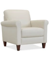 Furniture Closeout! Kared 35" Roll Arm Leather Chair, Created For Macy's In Sassari Chalk