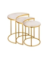 Tov Furniture Crescent Nesting Tables, Set Of 3 In Gold-tone