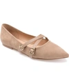 Journee Collection Womens Patricia Slip On Pointed Toe Ballet Flats In Taupe