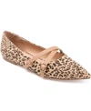 Journee Collection Womens Patricia Slip On Pointed Toe Ballet Flats In Leopard