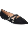 Journee Collection Womens Patricia Slip On Pointed Toe Ballet Flats In Black