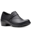 Clarks Women's Angie Pearl Slip-on Shoes In Black Leather