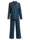 Eberjey Sleep Chic Printed Pajama Set In Indigo Blue Ivory