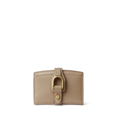 Polo Ralph Lauren Calfskin Welington Card Case In Taupe