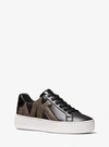MICHAEL KORS POPPY LOGO AND FAUX PATENT LEATHER SNEAKER