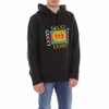 Gucci Logo Printed Cotton Sweatshirt Hoodie In Black