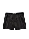 Tom Ford Logo-waistband Satin-finish Boxers In Brown