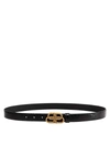 Balenciaga Black Thin Bb Belt In Black