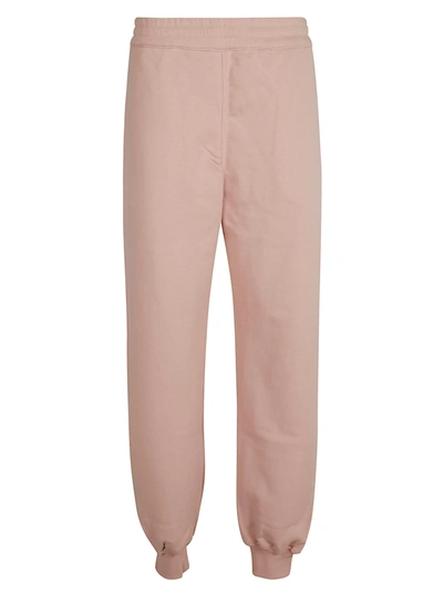 Alexander Mcqueen Logo Print Ribbed Track Pants In Pink
