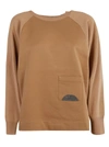 Fabiana Filippi Crewneck Patched Pocket Sweatshirt In Brown