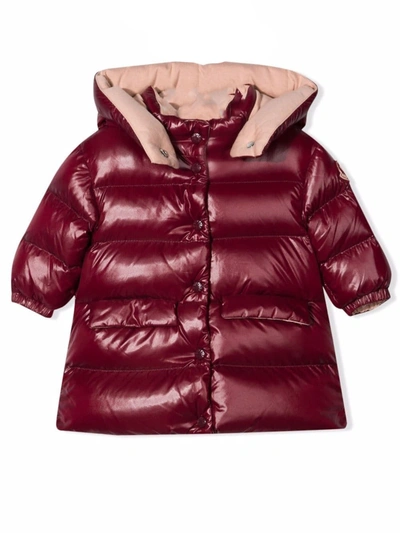 Moncler Babies' Burgundy Padded Coat In Bordo