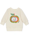 GUCCI BABY COTTON SWEATSHIRT WITH APPLE,663517XJDN0B 9669