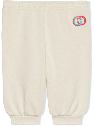 Gucci Baby Cotton Jogging Trousers In Panna