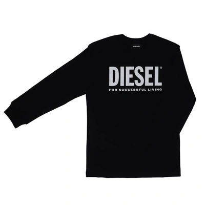Diesel Kids' Tjustlogo ml T-shirt In Black