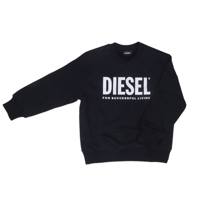Diesel Kids' Screwdivision-logox Sweatshirt In Black