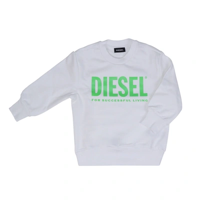Diesel Kids' Screwdivision-logox Sweatshirt In White