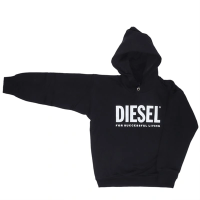 Diesel Kids' Sdivision-logox Over Sweatshirt In Black