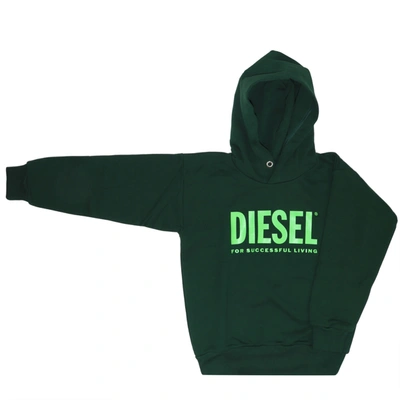 Diesel Kids' Sdivision-logox Over Sweatshirt In Green