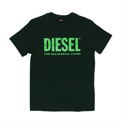 Diesel Kids' Tjustlogo T-shirt In Green