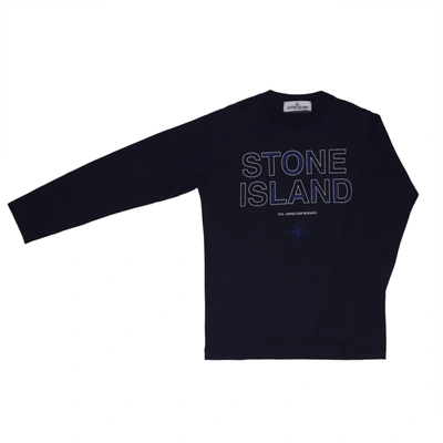 Stone Island Junior Kids' Ls T-shirt T-shirt In Blue