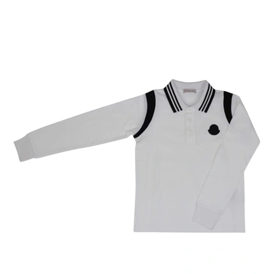 Moncler Kids' Cotton Polo In White
