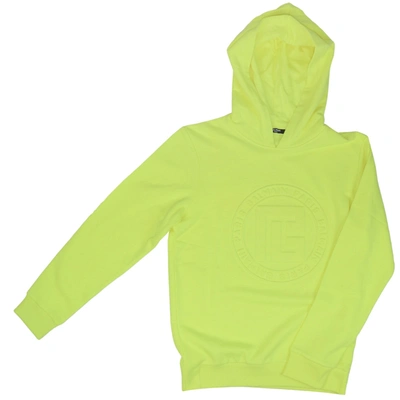 Balmain Kids' Cotton Sweatshirt In Fluo Yellow