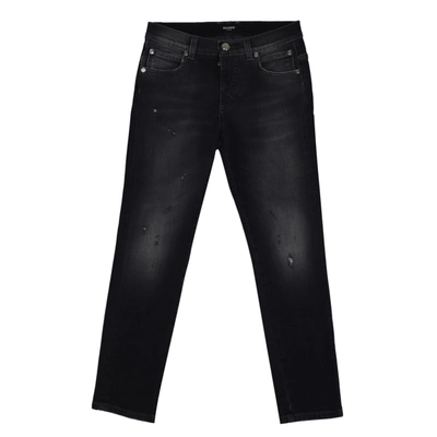 Balmain Kids' Cotton Jeans In Dark Grey