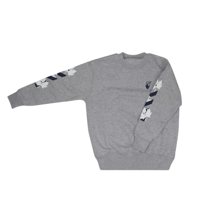 Off-white Kids' Cotton Sweatshirt In Grey / Navy