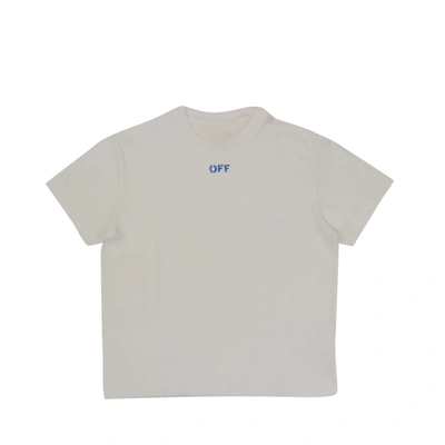 Off-white Kids' Cotton T-shirt In White / Blue