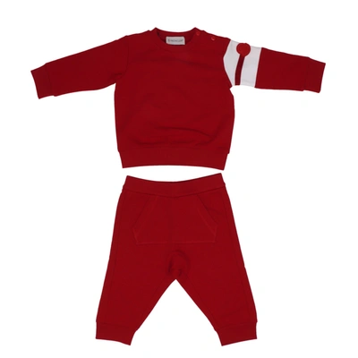 Moncler Babies' Cotton Suit In Red