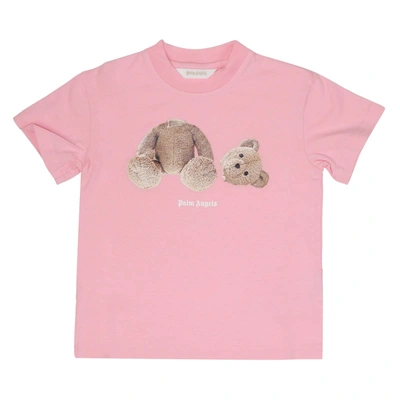 Palm Angels Kids' Bear T-shirt In Rose