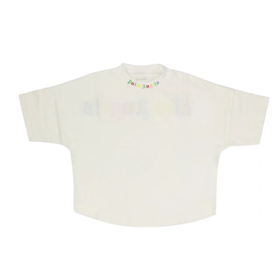 Palm Angels Kids' Classic Logo T-shirt In White