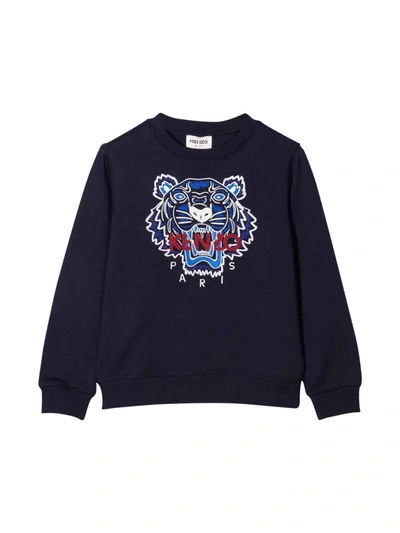 Kenzo Kids' Logo-embroidered Sweatshirt In Blue