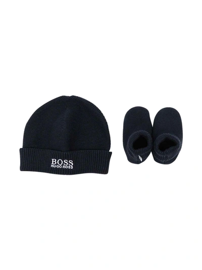 Hugo Boss Kids' Blue Newborn Set In Marine