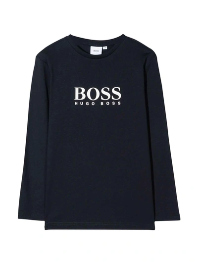 Hugo Boss Kids' Unisex Blue T-shirt In Marine