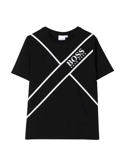 Hugo Boss Kids' Unisex Black T-shirt In Nero