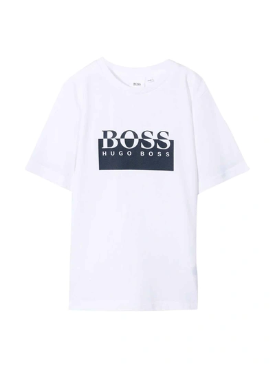 Hugo Boss Kids' White T-shirt In Bianco