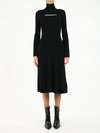 Off-white Black Knit Dress With Logo In Black