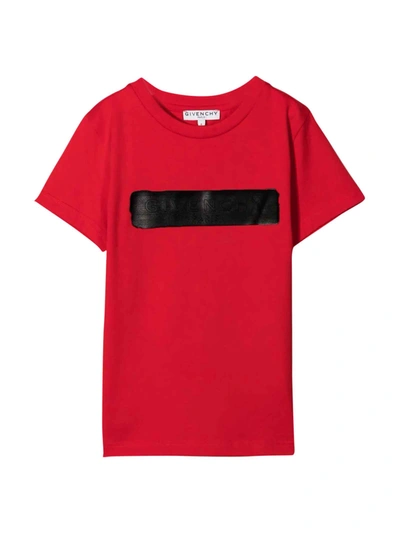Givenchy Kids' Logo压纹t恤 In Rosso