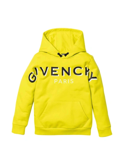 Givenchy Teen Logo Print Hooded Sweatshirt In Anice