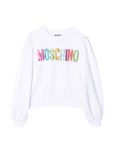 Moschino Kids' Unisex White Sweater In Bianco