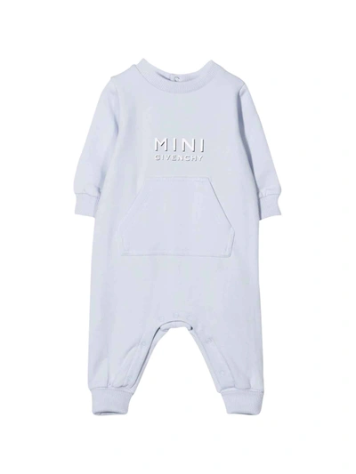 Givenchy Kid's Mini Logo-printed Coverall In Celeste