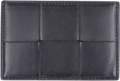 Bottega Veneta Woven Card Holder In Black