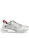 Givenchy Giv 1 Leather And Mesh Sneakers In 银色