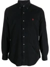 Polo Ralph Lauren Black Shirt With Pony Embroidery In Black