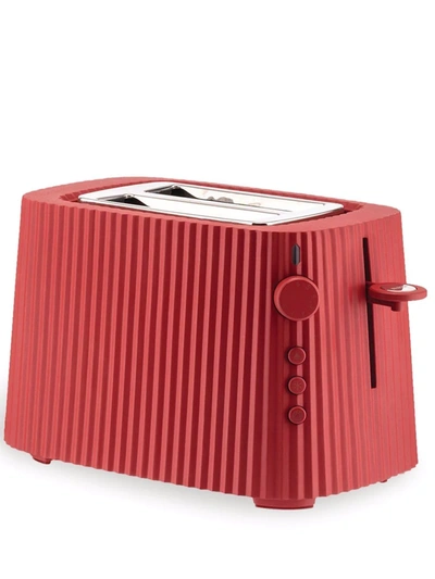 Alessi Plissé Pleated-effect Toaster In Red