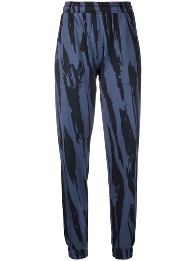 Kenzo Zebra-print Straight-leg Pants In 蓝色