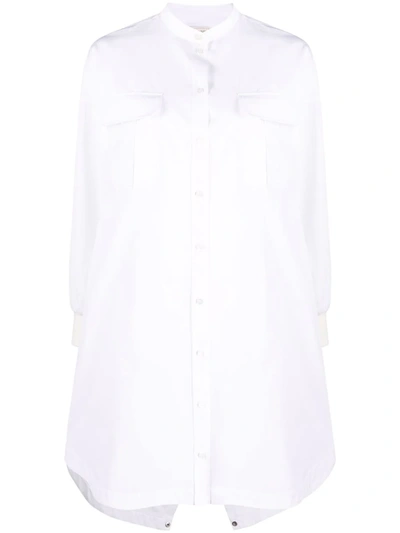 Alexander Mcqueen Button-up Mini Shirt Dress In 白色