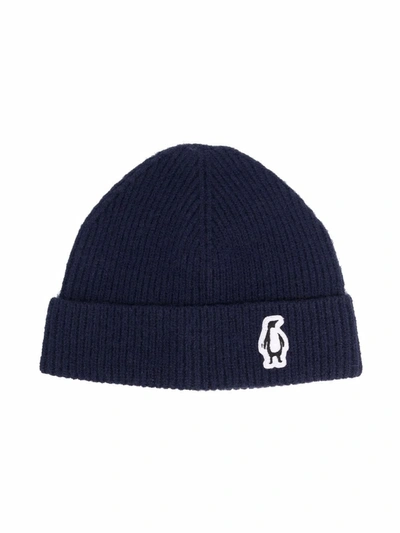 Gosoaky Logo Patch Beanie Hat In 蓝色